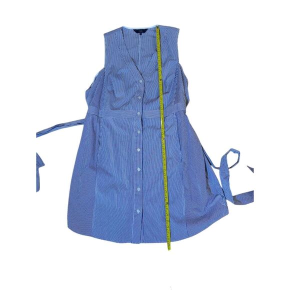 Rachel Rachel Roy Plus 24W Blue Striped Sabrina Dress Knee Length - Picture 4 of 12